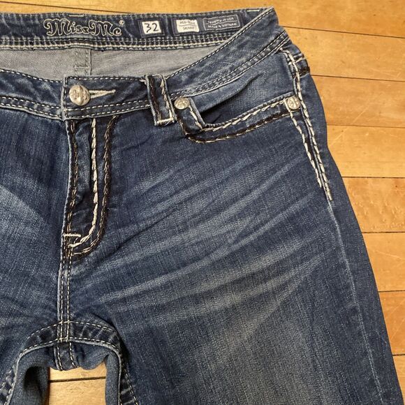 Miss Me Jeans Women’s Size 32 Mid Rise Skinny Embroidered Denim Stretch - Picture 8 of 16